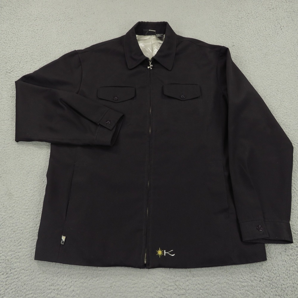 Kikwear Mens XL Black Lined Utility Jacket Workwear Skater Grunge 90s 25026